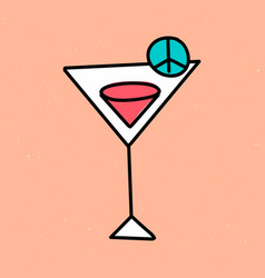 Pink Cocktail On A Pastel Orange Background