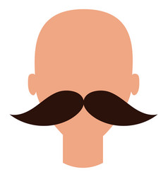 Bald Man With Mustaches On A White Background