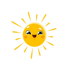 Cartoon Smiling Sun Character Emoji Face Sunshine