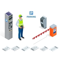 Isometric Parking Attendant Parking Ticket