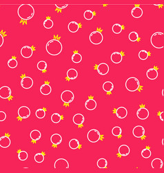 Line Tomato Icon Isolated Seamless Pattern On Red