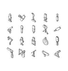 Mic Microphone Voice Podcast Isometric Icons Set