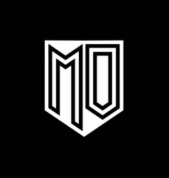 Mo Letter Logo Monogram Shield Geometric Line