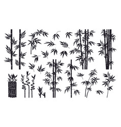 Bamboo Silhouettes Jungle Forest Plants Leaves