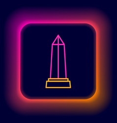 Glowing Neon Line Obelisk Of Alexandria Icon