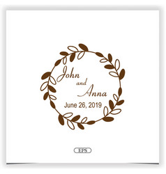 Circle Floral Wedding Invitation Logo Premium