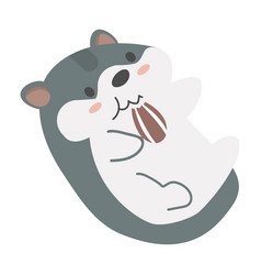 Funny Hamster Eating Seed Cartoon