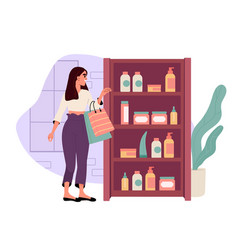 Girl In Grocery Store Concept