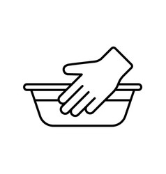 Handwash Icon Delicate Laundry Linear Emblem