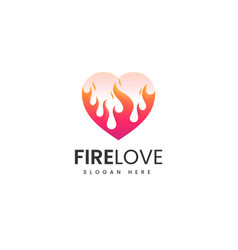 Logo Fire Love Gradient Colorful Style