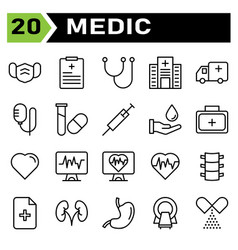 Medic Icon Set Include Face Mask Mask Healthcare