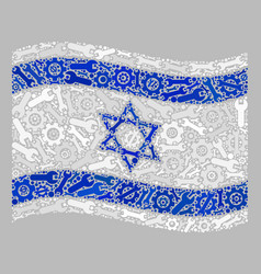 Waving Mechanic Israel Flag - Mosaic Of Cog