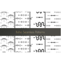 Black And White Boho Seamless Patterns