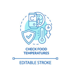 Check Food Temperatures Turquoise Concept Icon