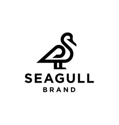 Seagull Line Icon Logo Design