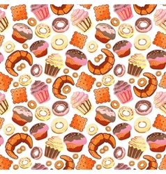 Seamless sweet baked pastries Royalty Free Vector Image