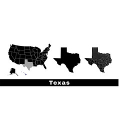 Texas State Map Usa Set Of Maps