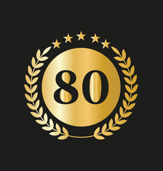 80th Years Anniversary Celebration Icon Logo