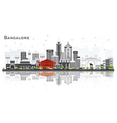 Bangalore India City Skyline With Gray Buildings