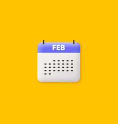 February Month Icon Event Schedule Feb Date