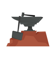 Isolaetd Colored Medieval Anvil Icon