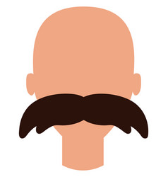 Man With Messy Mustaches On A White Background