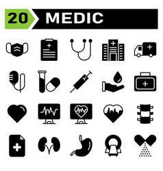 Medic Icon Set Include Face Mask Mask Healthcare