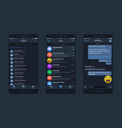 Telegram Whatsapp Messenger App Night Mode Mockup