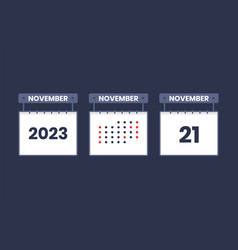 2023 Calendar Design November 21 Icon 21st