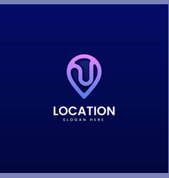 Logo Location Gradient Line Art Style