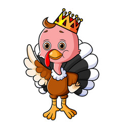 Cute King Of Turkey Bird Is Wearing A Golden Crown