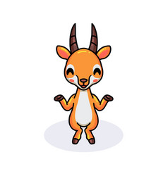 Cute Little Gazelle Cartoon Posing