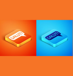 Isometric Salut In Different Languages Icon