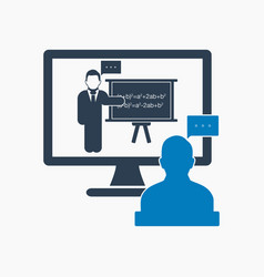 Online Learning Icon Flat Style Eps