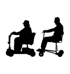 Senior Couple On Electric Wheelchair Silhouette