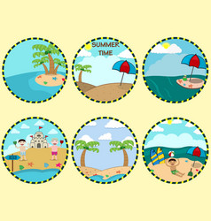 Six Vintage Island And Summer Time Theme