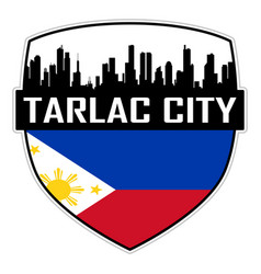 Tarlac City Skyline Silhouette Philippines Flag