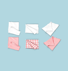 White Empty And Red Gingham Handkerchief Mockup