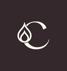 Aqua Drop Beauty Logo Letter C