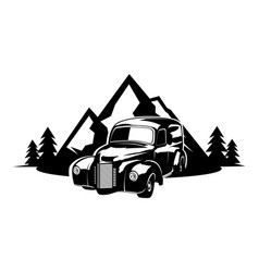 Classic Panel Truck Logo With Mountain