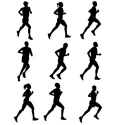 Marathon Runners Silhouettes