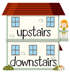 Opposite Wordcard For Upstairs And Downstairs