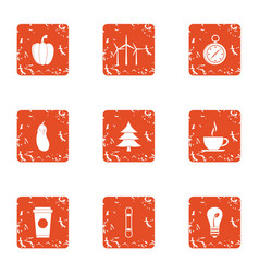 Softwood Icons Set Grunge Style