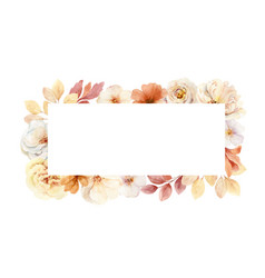 Watercolor Frame With Neutral Flowers