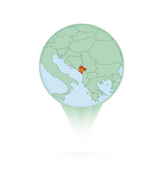 Montenegro Map Stylish Location Icon With