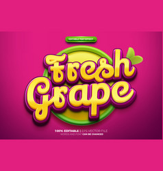 Nature Fresh Grape Fruits 3d Editable Text Effect