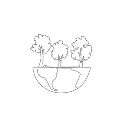 Single Continuous Line Drawing The Trees Are