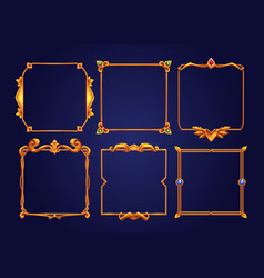 Vintage Square Golden Frames For Rpg Game