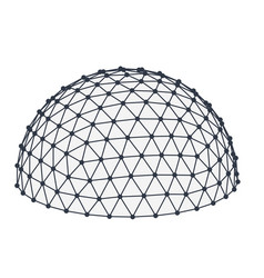 Wireframe Hemisphere Globe Isolated On White