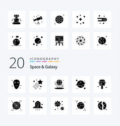 20 Space And Galaxy Solid Glyph Icon Pack Like